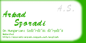 arpad szoradi business card